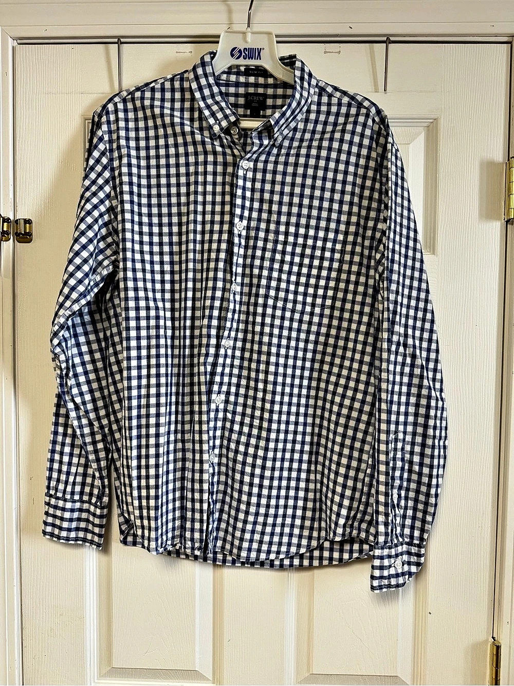 J.Crew Slim Fit Gingham Shirt Blue & White Large